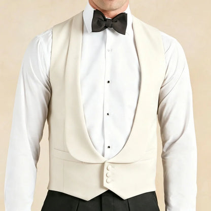 Men's Formal Vest Single Breasted Lapel Waistcoat for Weddings & Business