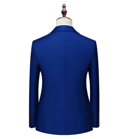 Men's Double Breasted Blazer – Formal Solid Color Suit Jacket for Weddings & Business