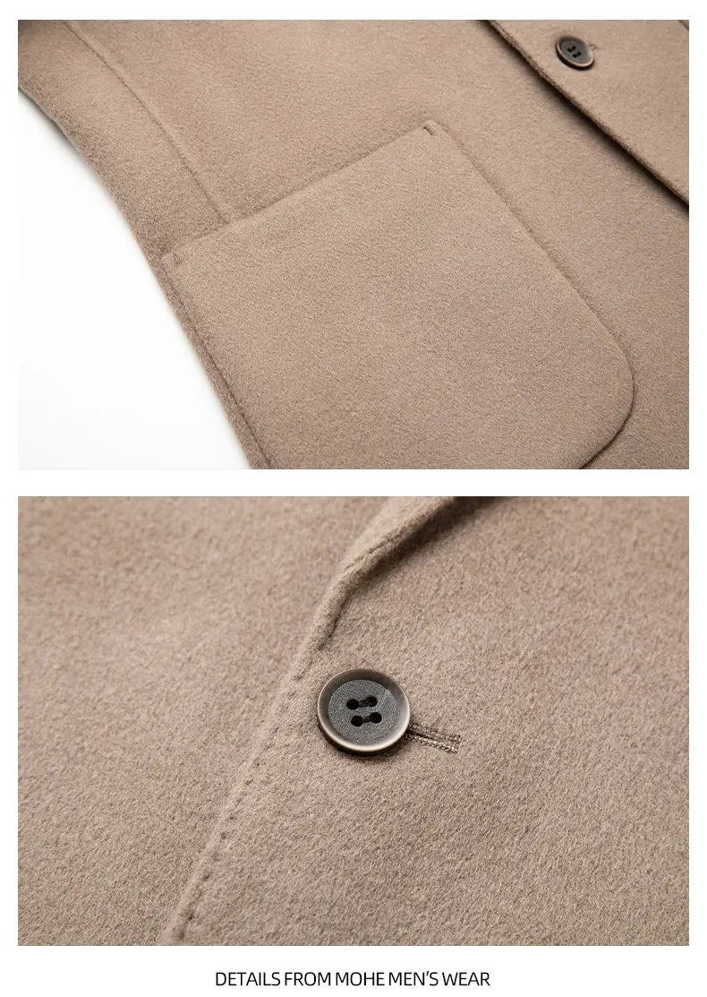 Men's Full Wool Double-Sided Tweed Casual Blazer Five Colors Single-Lining Autumn Winter Well-Structured Casual Business Suit Ja