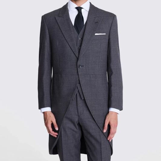Men Suit 3 Piece Dark Gray With Lapel Single Button Business Casual For Wedding Banquet Work Tuxedo Jacket Vest With Pants