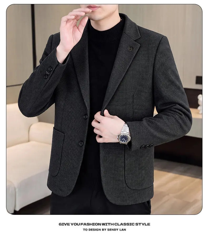 Men's Fashionable Versatile Suit 2026 Autumn Winter New Design Quality Outerwear for Business Casual Wear Trendy All-Match Jacke