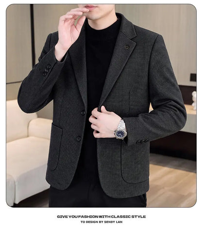 Men's Fashionable Versatile Suit 2026 Autumn Winter New Design Quality Outerwear for Business Casual Wear Trendy All-Match Jacke