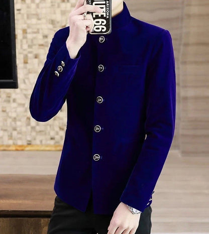 Slim Fit Velvet Man Suits and Blazers Single Models Clothing Korean Style Clothes Gentleman Elegant Jacket for Men New in Coats