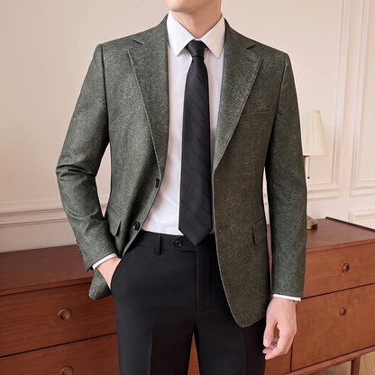 Men's Smart Casual Blazer Single Breasted Slim Fit Full Sleeve Business Formal Jacket