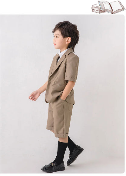 Child School Uniform Girls Korean Jacket Pleated Dress Summer Outfits Boys Blazer Formal Suits Shorts Kids Student Clothes Sets