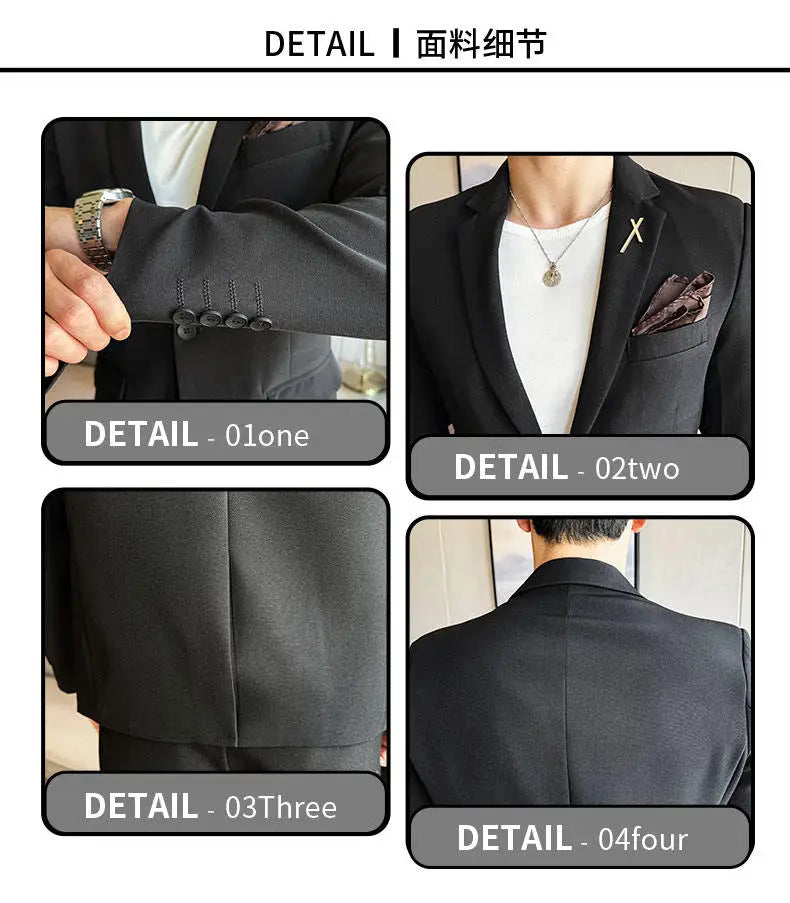Men's 3-Piece Suit – Blazer, Vest & Trousers | Smart Casual Business & Wedding Suit