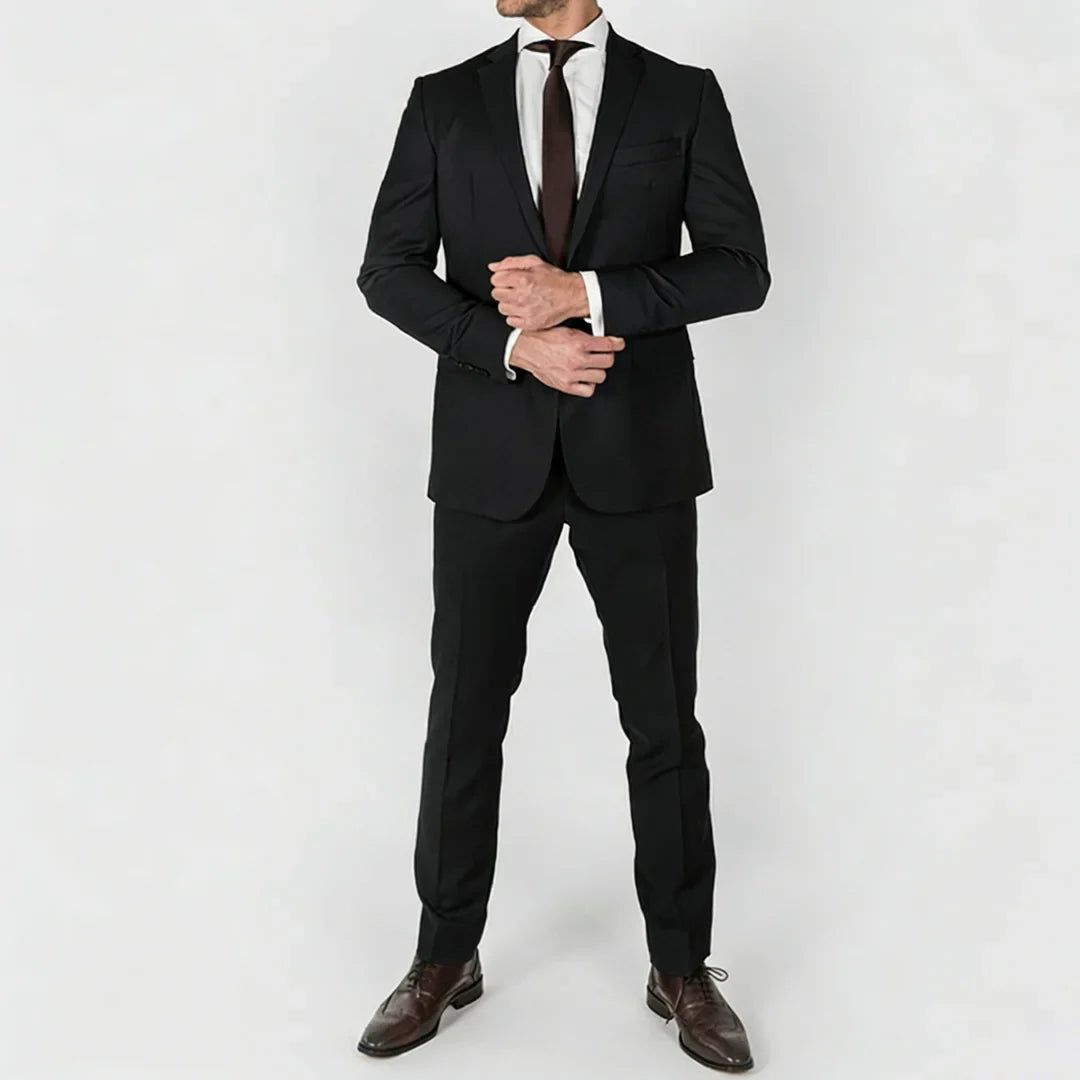 Men Suit Blue 2 Pieces Single Button Solid For Wedding Groom Banquet Prom Work Business Office Daily Jacket And Pants