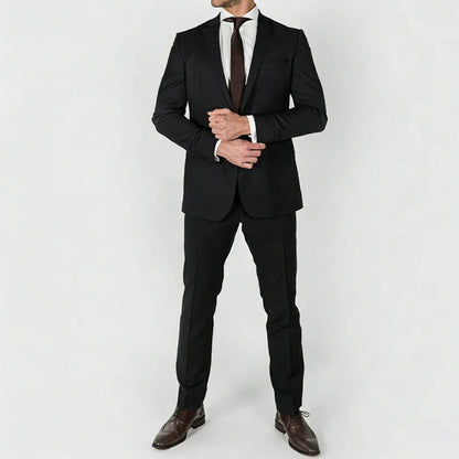 Men Suit Blue 2 Pieces Single Button Solid For Wedding Groom Banquet Prom Work Business Office Daily Jacket And Pants