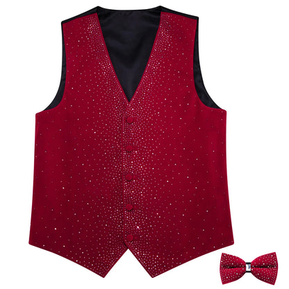Men's Glitter Vest with Matching Bow Tie – Sparkly Sequin Style for Parties, Proms & Festive Events