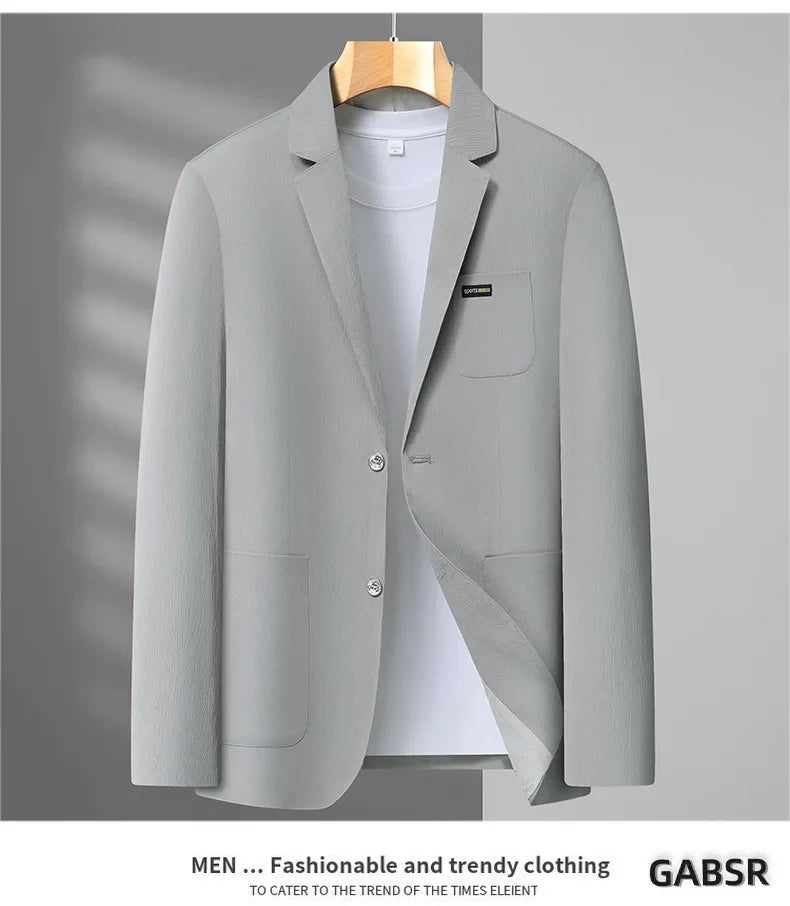 2026 Spring/Summer New High-End Suit Jacket Men's Lightweight Soft and Breathable Fashion Business Casual Jacket Top