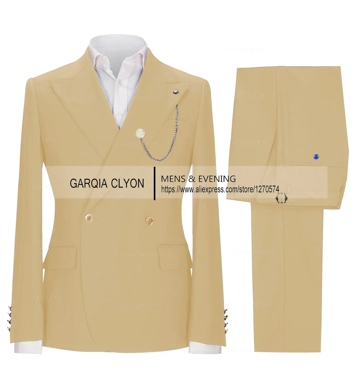 Lapel Men's Suits Slim Fit 2 Pieces  Tuxedo Casual Business Single Breasted One Button  Groomsmen For Wedding（Blazer+Pants)