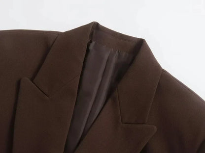 Women Double Breasted Blazer Elegant Office Lady Suit Jacket Oversized Casual Long Sleeve Blazer Spring Autumn Outerwear