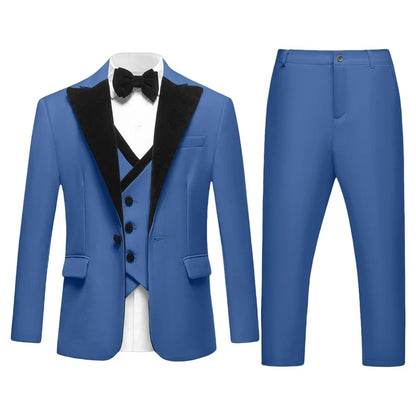2026 Homecoming Suit for Boys 3T-14T 4 Pieces Jacket Vest Pants Bowtie Wedding Guest Suits Boy's Formal Costume Toddler Suits