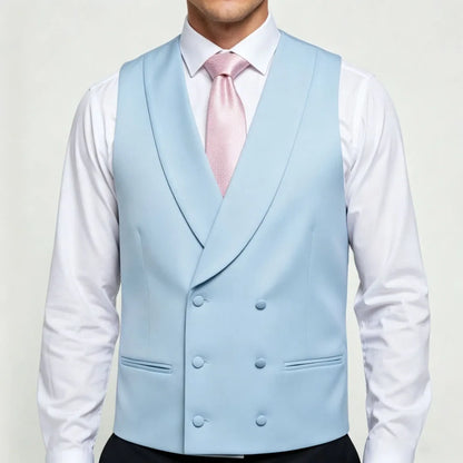 Men's Double Breasted Vest – Formal Lapel Waistcoat for Wedding & Business