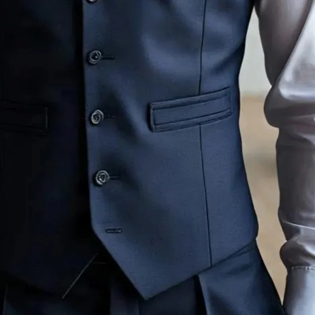 Men's Formal Vest – Single Breasted Suit Waistcoat for Weddings & Business