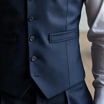 Men's Formal Vest – Single Breasted Suit Waistcoat for Weddings & Business