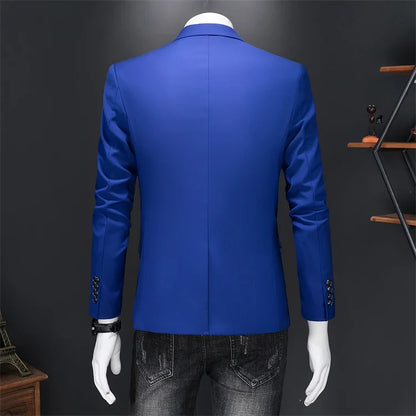 Men's Slim Fit Single-Breasted Blazer for Business Casual and Wedding Occasions