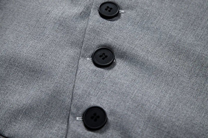 Men's Suit Vest Single Breasted Formal Waistcoat for Men Black Gray Wedding Business