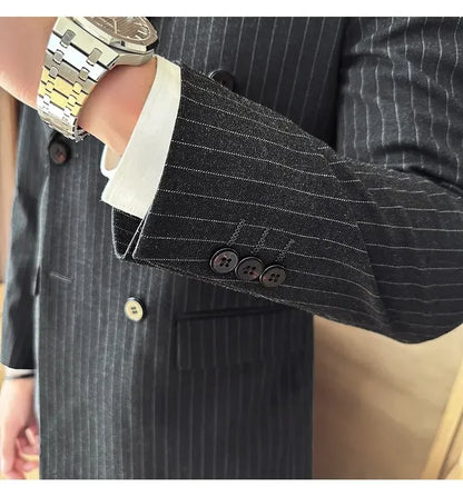 Men's Double Breasted Blazer – Formal Wedding & Business Jacket