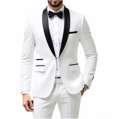 Ensemble costume homme - Costume de cérémonie pour homme - Ensemble 2 pièces pour tenue de marié - Costume homme pour tenue d'affaires, de mariage, de banquet