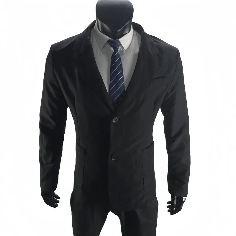 KIDWHXR Men Suit Coat Simple Solid Long Sleeve Male Blazer Turn Down Collar Casual Comfortable Business Casual Man Outerwear