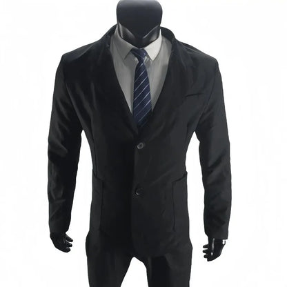 KIDWHXR Men Suit Coat Simple Solid Long Sleeve Male Blazer Turn Down Collar Casual Comfortable Business Casual Man Outerwear