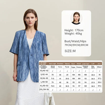 Women's Jacket 2026 Summer New Loose Casual V-neck Single Button Blazer Separate Versatile Wide-leg Women Trousers 12621092