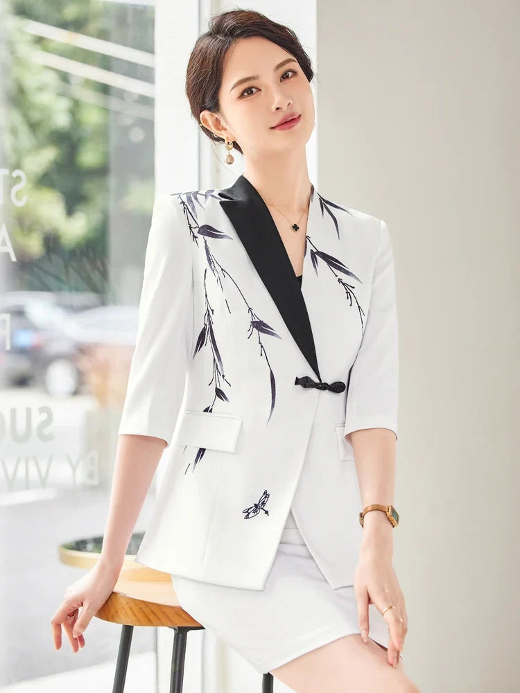 Mid-Sleeve Suit, Pants, Elegant Temperament, Most Unique, Spring and Summer, 2024 New