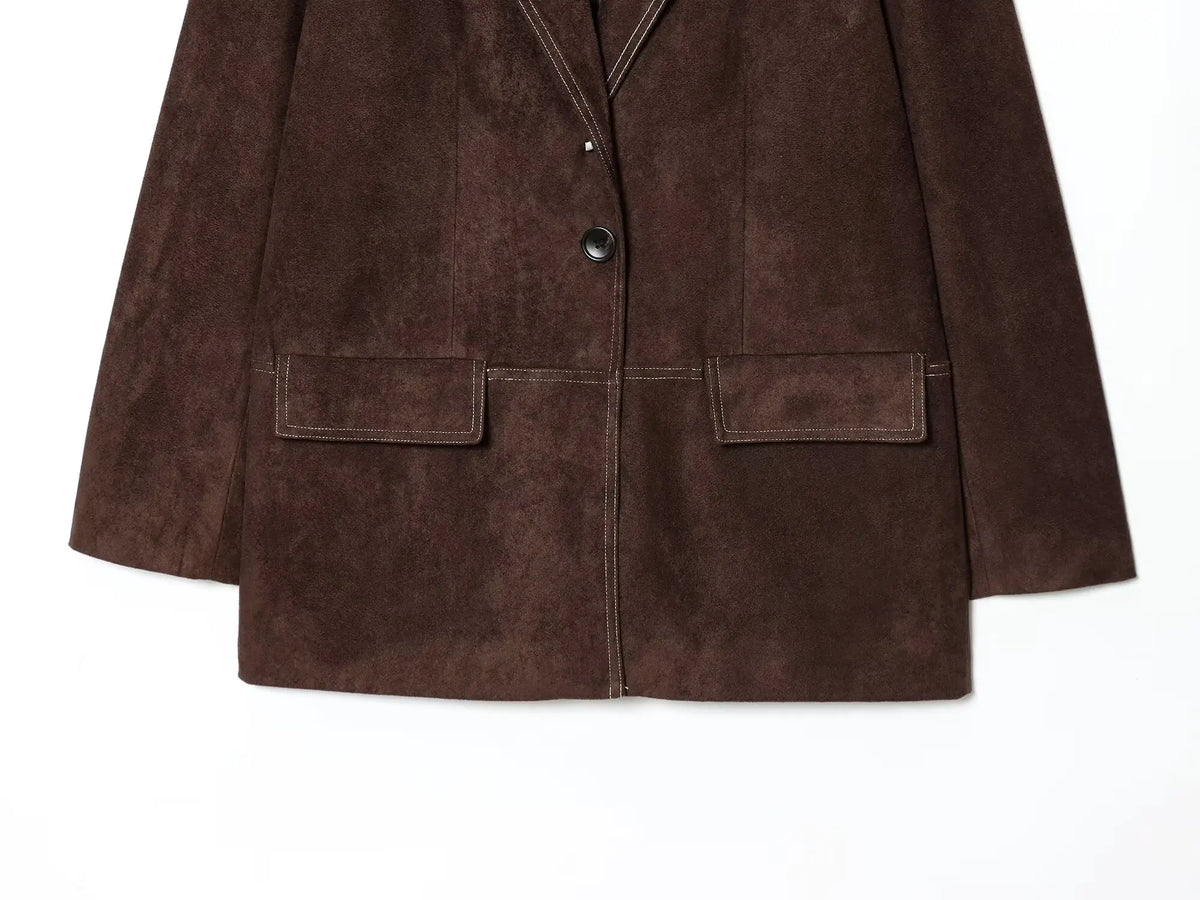 Fashionable Straight Leg Suit Jacket Women's Business Casual Long Sleeve Polyester Coat JNLEAOG Autumn New Arrival