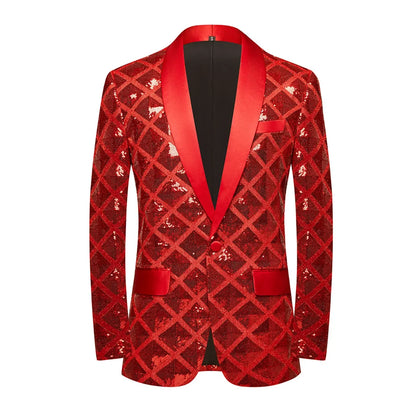 2023 New High Quality Handsome Fashion Boutique Men's Stereo Square Sequin Casual Dance Suit Jacket Boutique Fashion Suit Jacket
