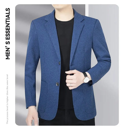 Blazer Men's Business Gentleman Wedding Fashionable Solid Color Best Man, Slimming and Casual Middle-aged and Elderly Blazer