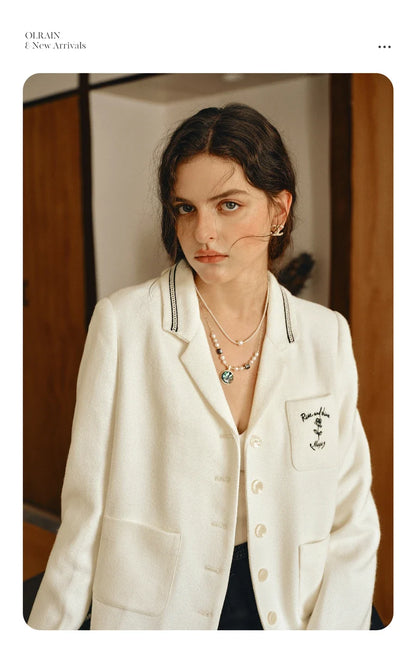 French Causal Blazer Woman 2026 Spring New Notched Long Sleeve Blazers Commute Elegant Solid Outerwear GO57QW001103