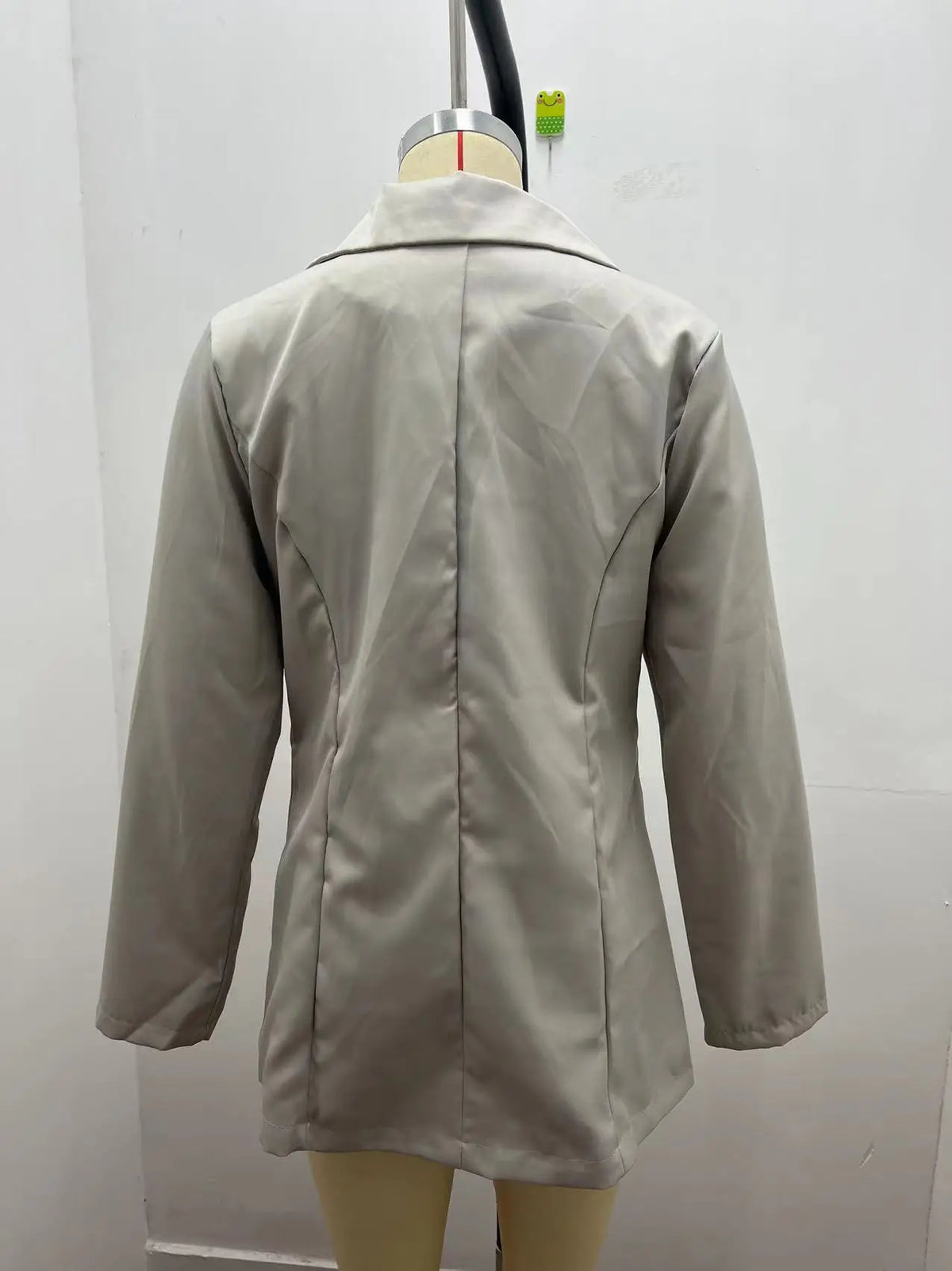 Women's Casual Blazer Notched Lapel Long Sleeve Open Jacket with Pockets Slim Fit Spring Autumn Office Lady Streetwear Coat