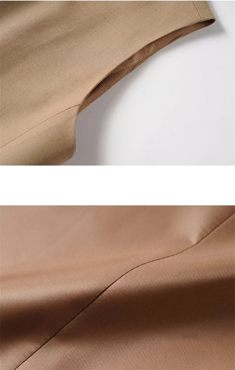 Korean Women Vest 2025 New High-end Casual Suit Vest Commuting Slim Collarless Short Vest Female Sleeveless Jacket Waistcoat Top