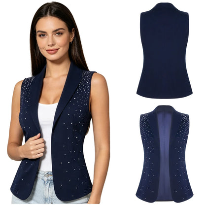 Women's Waistcoat Club Disco Music Festival V-neck Sequins Vests Fashion Woman Sleeveless Vest Tops Lady Nightclub Outfit