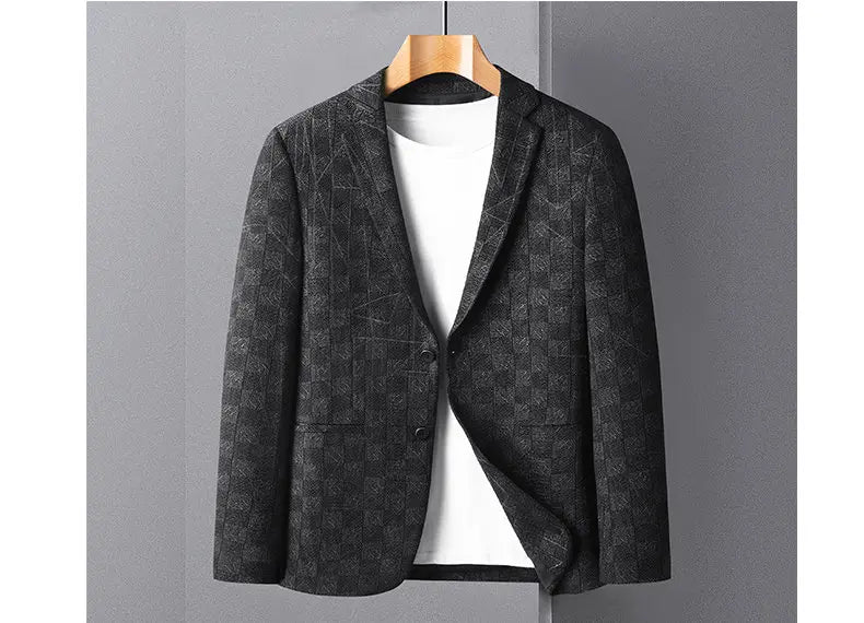 Blazer's New Men's Fashionable Business Wedding Banquet Casual Hosting Dress Showcases A High-end Middle-aged Gentleman Blazer