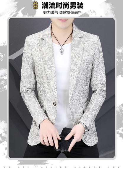 Brand Hot Stamping Casual Business Suit Jacket Men Retro Slim Fit Casual Suit Jackets Social Banquet Office Uniform Blazers 2026