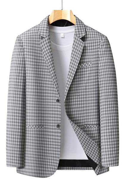 New High-End Soft Comfortable Men's Blazer Slim Fit Fashion Jacket For Young Men Daily Casual Home Wear Outerwear