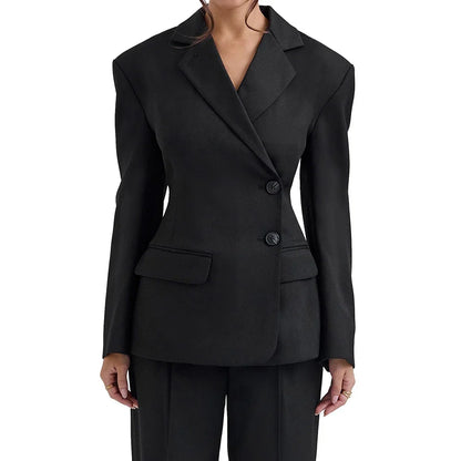 2025 New Women's Suit Sets Blazer and Pants 2 Piece Formal Office Tweed Business Suit Ladies Work Outfit Jacket Vestidos