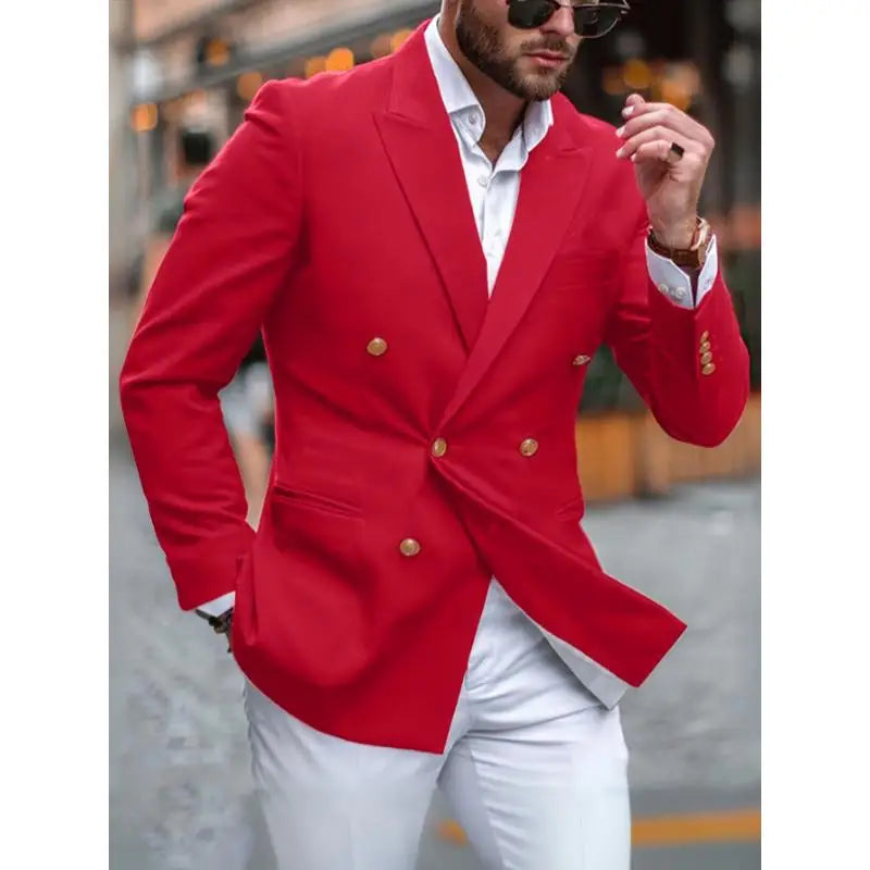 Men's Casual Suit K 67303 Loose Fit Polyester Zipper Closure Business Wear PU Material Color Block Design Winter Collection