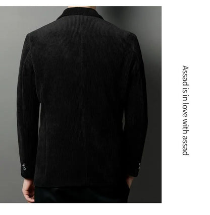 Men's High-Quality Corduroy Coat Autumn Winter Thick Velvet Casual Suit Jacket Handsome Ruffian Business Top Trend