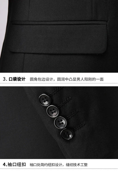 S-8XL Blazer New Men's Fashion Business Solid Color British Style Professional Work Groom Wedding Dress Best Man Blazer Jacket