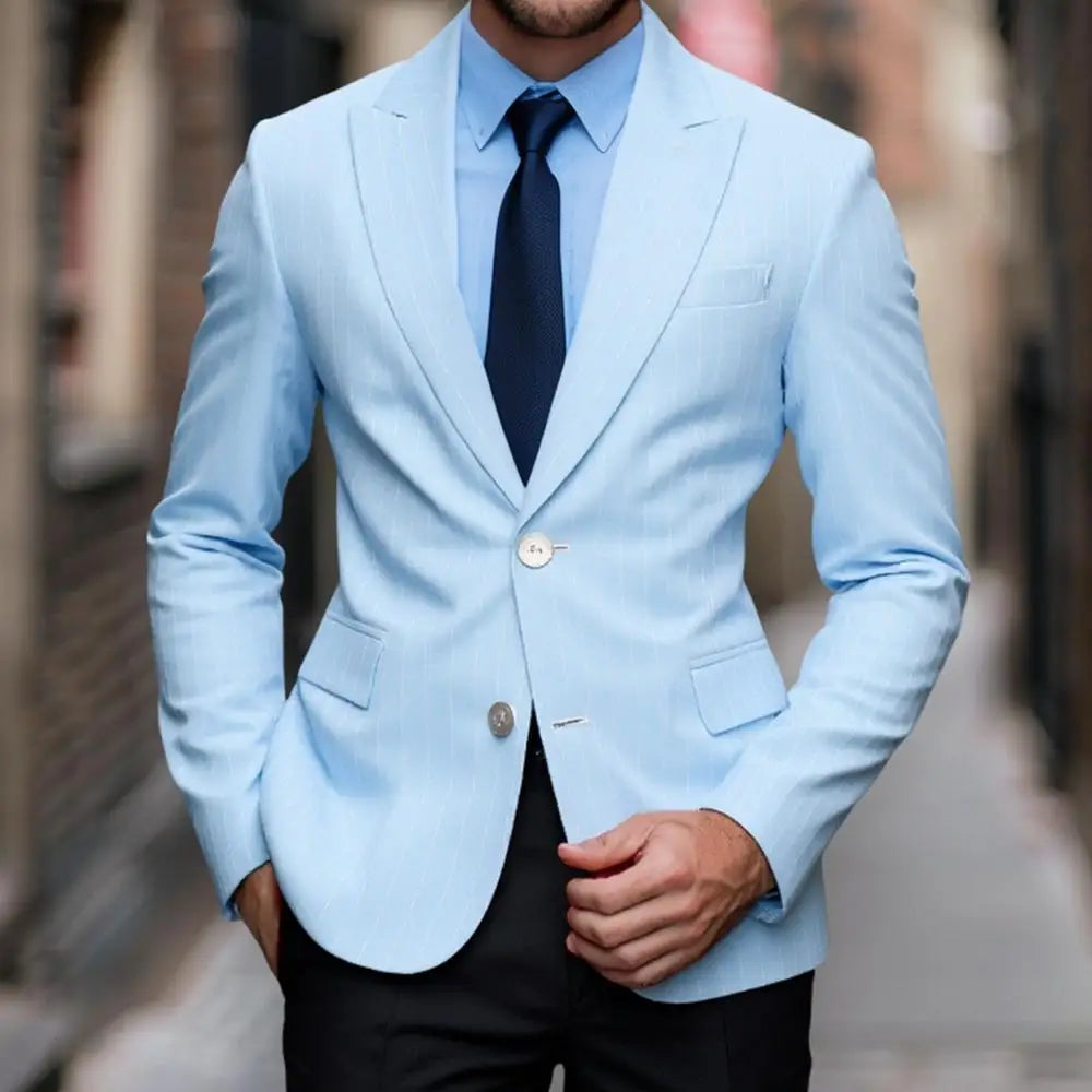 Striped Suit Jackets Men Dress Coat Vintage 2025 Ropa Elegante Hombre Mens Casual Business Slim Fit Formal Blazers Masculino
