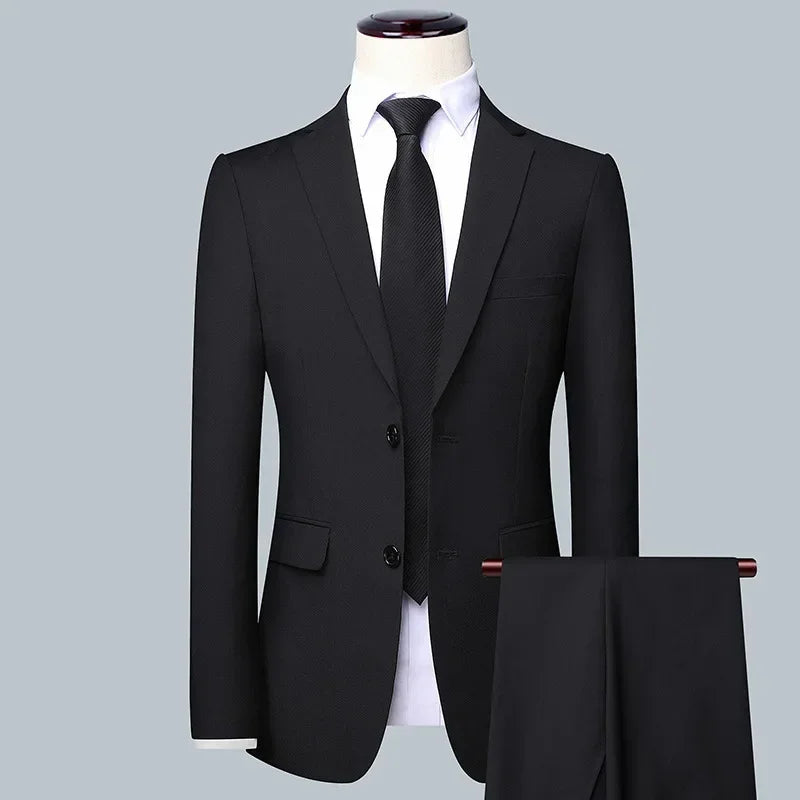 Men's Formal Business Suit – Blazer, Vest & Trousers 2 or 3 Piece Set