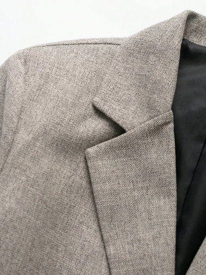 Women's Long Sleeve Blazer Coat Fashion Office Wear with Flap Pockets Casual Chic Outerwear Top