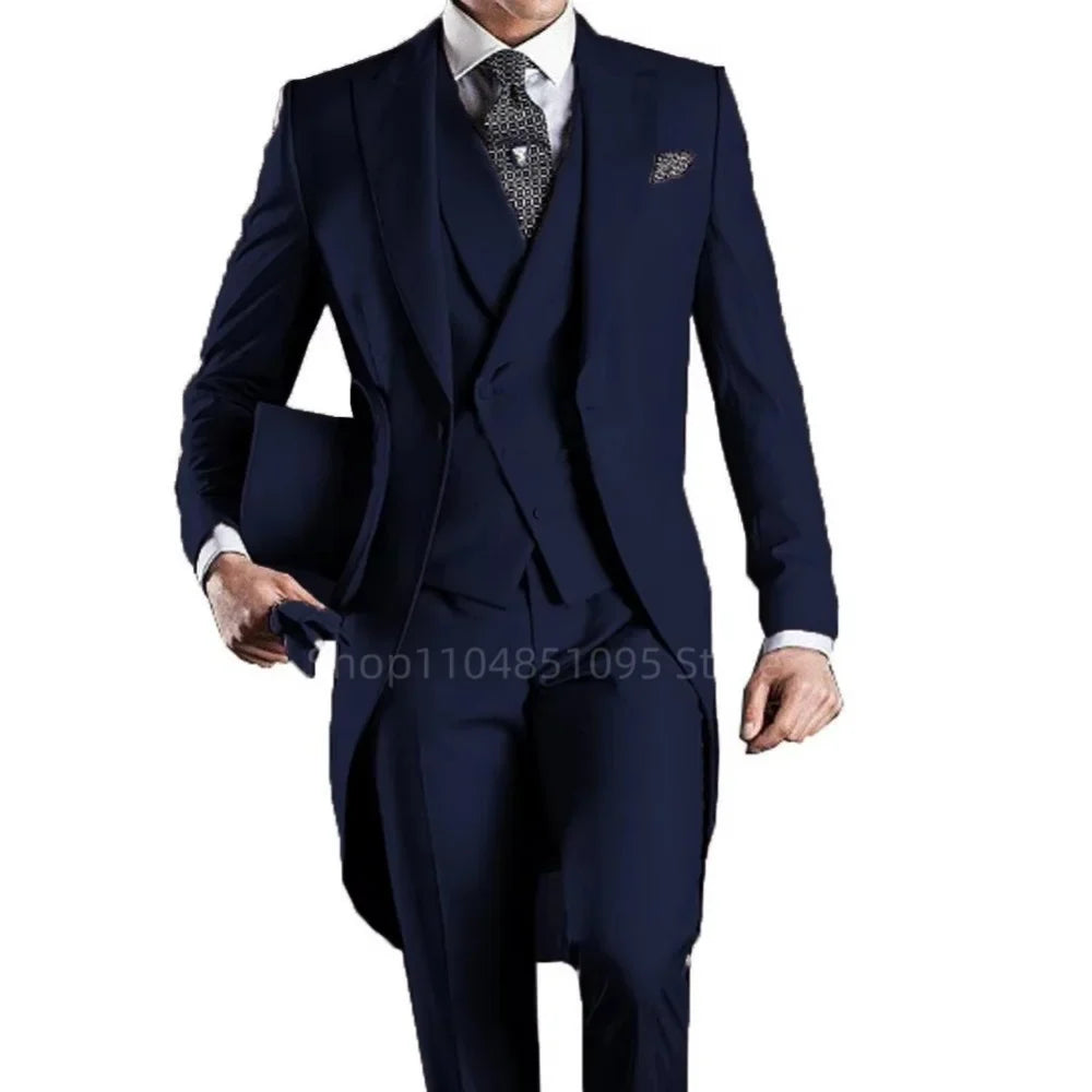 Men's 3-Piece Slim Straight Suit Set for Weddings, Formal Events & Graduation