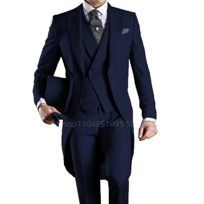 Men's 3-Piece Slim Straight Suit Set for Weddings, Formal Events & Graduation
