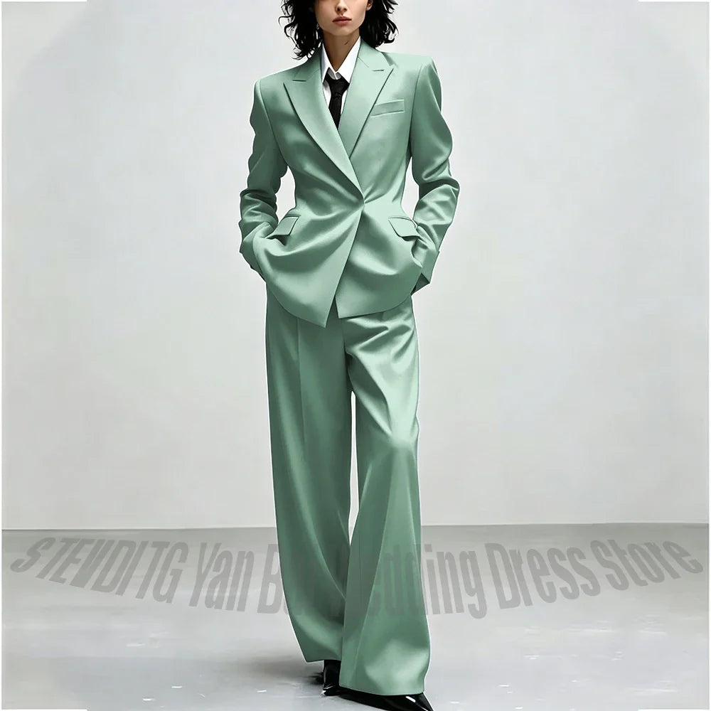 Casual Women Suit Trendy Solid Black Long Sleeve Lapel Straight Fashion Jacket Pants All-Match Shopping Street Style Daily Wear