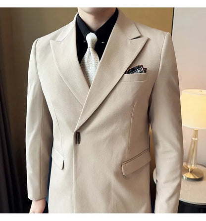 Men's 3-Piece Slim Fit Suit Set – Jacket, Vest & Pants for Wedding, Prom & Business