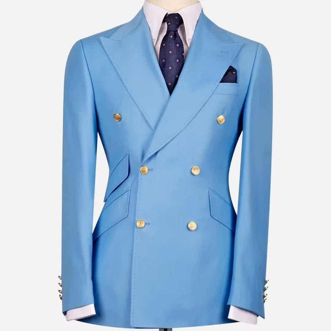 Formal Wedding Men Suit Jacket Slim Fit Peak Lapel Double Breasted Blazer Business One Coat Work Office Jacket for Party Prom